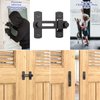 DOUBLE 2 C Barn Door Lock, Sliding Barn Door Lock Hardware Gate Latches, Carbon Steel Door Latches for Barn Door Cabinet Window Closet Door, Black