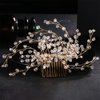 Aimimier Bridal Hair Comb Crystal Back Comb Rhinestone Headpiece for Wedding Party Prom Festival Hair Accessories for Women(Gold)