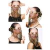 Baisdan Face Veils Belly Dance Costumes Mesh Face Veil with Beaded Halloween Costume Accessory (One Size, Black)