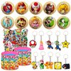 Momkutei 80 Pcs Party Favors Include 10 Bracelets, 10 Keychains, 10 Pattern decorations and 50 Stickers for Kids, Best Gift Bag Filler and Pinatas for birthday party