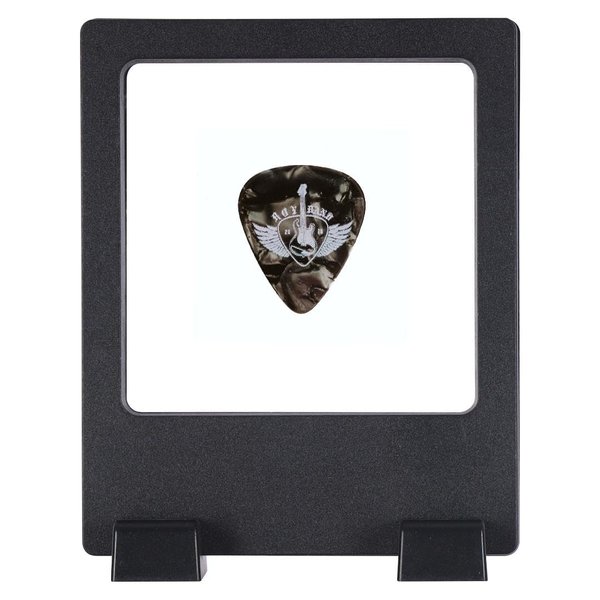 3D Floating Frame Transparent Flexible Medallion Medal Challenge Coin Poker Chip Guitar Piick Display Case Stand Holder Magic Suspension Box Black-Square Shape