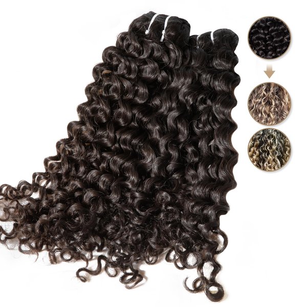 Last 5 Years Raw Curly Bundles Human Hair, Lift 613 Short Deep Curly Weave Bundles Human Hair, Salon One Donor Raw Virgin Tight Curly 12 14 Inches Bundle Natural Color Sew in Weft by Clytie
