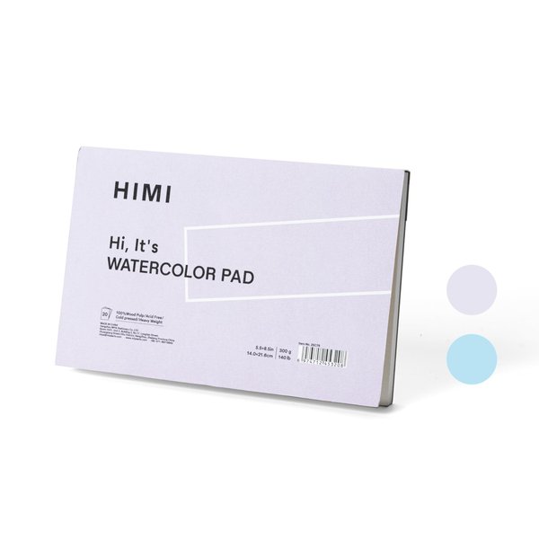 HIMI Watercolor Paper Pad, 5.5x8.5", 50 Sheet Mixed Paper Pad, Painting, Watercolor, Mixed Media and Ink Sketchbook for Adult Student Beginner, Art Supplies Paint Pad Gift (Purple)