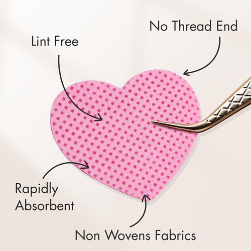 Embagol Eyelash Extension Glue Wipes 200 PCS Lint Free Nail Wipes Non-Woven Fabric Lash Glue Wipes Nail Polish Remover Wipes for Lash Extension Supplies (Pink)