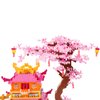 Geniteen Architecture Flower Building Block Set, Tree House Micro Building Blocks 1810 PCS Creative Cherry Blossom Mini Bricks