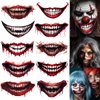 ENYACOS 10 Sheets Halloween Mouth Tattoos, Fake Scars Tattoos,Zombie Fake Wounds Tattoos, 3d Fake Scars Temporary Scary Face Tattoos，Halloween Face Stickers Halloween Make Up (A)