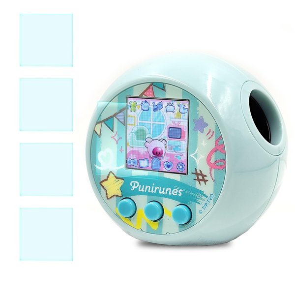 xcivi 4 Pack Screen Protector Only for Punirunes Interactive Digital Toy, Tempered Glass Screen Protector for Punirunes Interactive Digital Toy with 55 Squishy Characters Inside