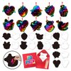 PARTYWIND Valentines Crafts for Kids, 30 Pack Scratch Art Paper Crafts for Kids School Classroom Exchange, Valentine's Day Cards with Envelopes, Valentines Party Decorations Supplies Favors