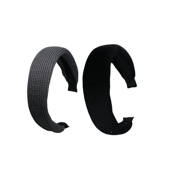Leadigol 2pcs Knit Wide Headbands,Women Hair Head Bands,Wide Plain Knitted Headbands, Soft Solid Color Elastic Hair Bands,Boho Headbands for Women Girls