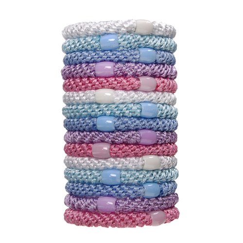 L. Erickson Grab & Go Pony Tube - Pastel - 15 Pack Ponytail Holder Hair Ties