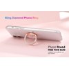 lenoup Glitter Bling Bling Phone Ring Holder,Sparkle Phone Ring Grip Artificial Stand with Flat Diamond,Flat Rhinestone Cell Finger Ring for Phones,Pad(Rose Gold)