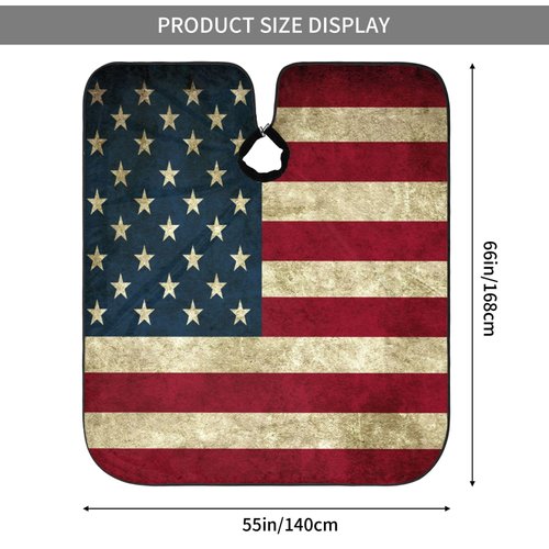 Mount Hour Vintage American Flag Home Hair Cutting Barber Cape Hair Salon and Dyeing Styling Cloth for Women/Men