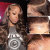 Yumkot Chocolate Brown 13x6 Body Wave Lace Front Wigs Human Hair Pre Plucked 18Inch 180% Density Glueless Wig HD Full Lace Frontal wigs with Baby Hair Colored Wigs for Women