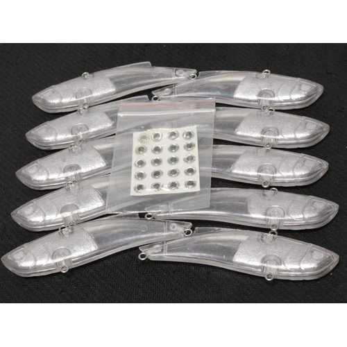 wLure 10 Blank Unpainted Minnow Crankbait Topwater Lipless Jerkbait Fishing Lures (UPL676)