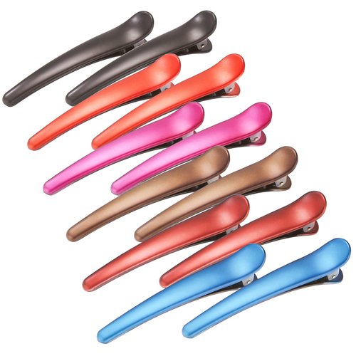 Hair Clips for Women 12 Pcs Duckbill Alligator Hair Barrettes Pins Alligator Hair Clips Duck Billed Hair Clips Non Slip Colorful Plastic Duckbill for Styling Sectioning-Frosted