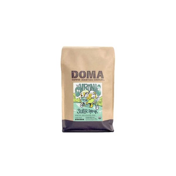 Doma Coffee "The Chronic - Super Dank" Dark Roasted Fair Trade Organic Whole Bean Coffee - 2 Pound Bag