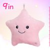 WEWILL 9'' LED Twinkle Star Soft Plush Pillow Toys Glowing Stuffed Star Light up Pillow Plush with Colorful Night Lights Birthday Valentines Day Gift for Toddler Kids(Pink)