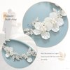 Catery Flower Bride Wedding Headband Silver Hair Vine Crystal Leaf Bridal Headpiece Floral Hair Piece Bridesmaid Wedding Hair Accessories for Women and Girls