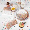 durony 97 Pieces Confetti Sprinkles Tableware Set Disposable Tablecloth Paper Cups Dessert Plates Beverage Napkins for Party Decorations Wedding Birthday Party Favors