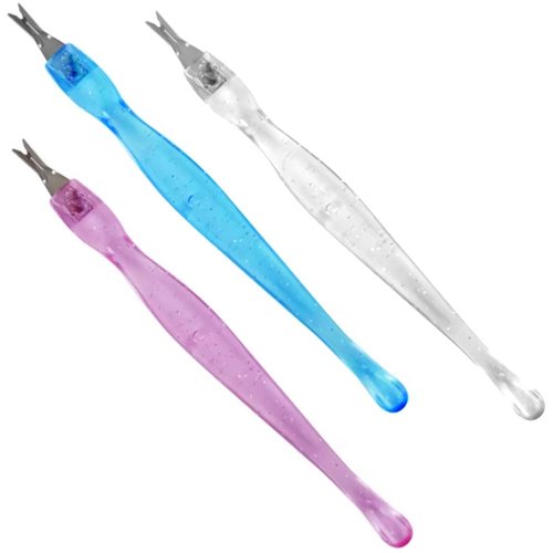 LUXXII (3 Pack) Color Practical Nail Art Tools Pedicure Cuticle Trimmer Remover Pusher Dead Skin Callus Removal Fork