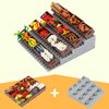 BrickBounty 190 Pcs Supermarket Building Block Set Compatible with City-Food, Restaurant-Kitchen Kit with Hotdog-Stall-Ice-Cream-Turkey-Banana Handcart Fish Crab