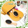 Tessco 12 Pcs Mini Travel Wooden Hair Brush for Women Girls Hair Mini Pocket Hairbrush Boar Bristle Hair Brushes Small Wooden Hair Brush Bulk for Thick Curly Thin Long Short Wet or Dry Hair