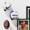 S SUCHEK Basketball Holder Wall Mount, Ball Holder Wall Mount, Ball Display Wall Storage for Basketball, Soccer Ball, Volleyball, Football, Rugby(4 Pieces, Black)