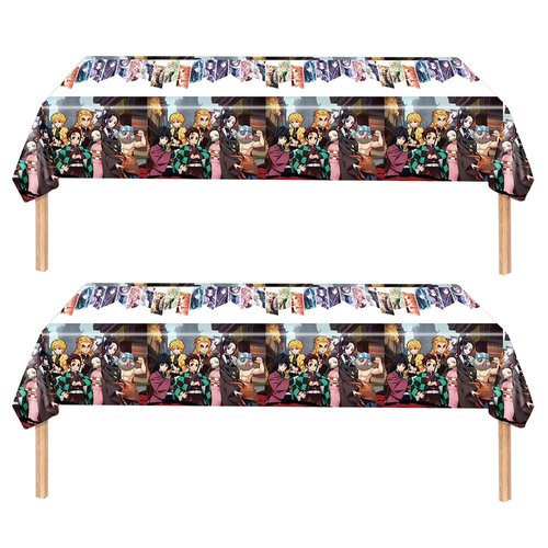 MIUXE 2Pack Demon Tablecloth Disposable Tablecover Birthday Party Supplies and Decorations for Kid Boy Baby Shower Rectangle Tables 70"X42"