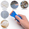 8 Pcs Plastic Razor Blade Scraper and 100 Pcs Blades, Remove Label Decal Tool， Forwithout Scratches Plastic Razor Blade Scraper, Adhesive Remover for Stickers, Kitchen Appliances and Paints on Window