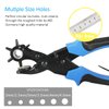 Diyife® Professional Leather Hole Puncher, Full Set Punch Tool Kits for Belt, Watch Band, Shoe, Crafting, Handbag Straps, Fabric, with Extra Punch Plates and Ruler, Multi Hole Sizes Make - Blue