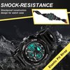 eYotto Kids Sports Watch Waterproof Boys Multi-Function Analog Digital Wristwatch LED Alarm Stopwatch Black