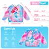 Mermaid Toddler Smock - Kids Art Smocks for Girls Ages 3-8 Waterproof Painting Artist Smocks Eating Cooking Baking Gardening Chef Apron for Kids with Long Sleeve and 3 Pockets Toddlers Paint Smock