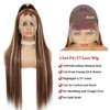 Chamkylin Highlight Ombre Lace Front Wig Human Hair Pre Plucked 13x4 colored 4/27 HD Lace Frontal Wigs with Baby Hair 200% Density Honey Blonde Straight Lace Front Wigs 20 Inch