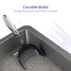 iPrimio Cat Litter Scoop Metal w/ Deep Shovel, Black - Non Stick Plated Aluminum Cat Litter Scooper with Holder - Litter Box Scooper - Metal Cat Litter Scoop - Patented Sifter w/ Holder - Solid Handle