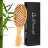 Siuclassical Bamboo Paddle Hair Brush Detangling Hairbrush for Massaging Scalp, Suitable for Women Men Thick Thin Curly Wavy Hair