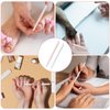 Glass Cuticle Pusher, 2 Pcs Nail Cuticle Remover Tool, Double Head Nail File Manicure Cuticle Sticks Women Professional Cuticle Glass Polisher for Natural Nails and Cuticles Care(Transparent+Pink)