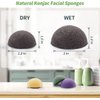 Konjac Face Sponges for Cleansing and Exfoliating, Konjac Facial Sponges for Washing Cleaning Face Body with Activated Charcoal, Natural Konjac Sponge Set for Oily Dry Sensitive Skin Skincare Tool