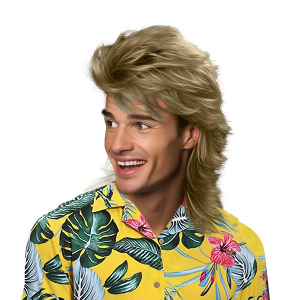 HAEIGTD Mullet Wigs for Men 70s & 80s Costumes Party Synthetic Wigs Realistic (Blonde)