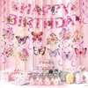 Butterfly Birthday Party Decorations Butterfly Birthday Banner Hanging Swirl for Girl Kids Spring Summer Birthday Baby Shower Wedding Party Supplies