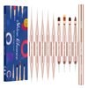 Shine Chance 9Pcs Nail Art Brushes Set, Professional Double-Ended Acrylic Liner Detail Brushes for Gel Polish Art Nail, 3D Art Nail Dotting Brush Pen for Manicure DIY Home Salon, Rosegold