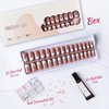 GloBlingle French Tip Press on Nails Long Square Nail Tips -150Pcs Pretty Pink False Nail Tips Kitty Bow Nails Art Decoration Kit Rhinestone Pearl with UV Nail Glue Press on Nail Tips for Women Gifts