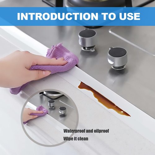 Caulk Tape,Bathroom Corner Caulking Tape,Self-Adhesive Sealing Tape Used for Kitchen Sink,Toilet, Bathroom Bathtub, Tub Floor Wall Edge Protector Strip(1.5 inch*10.5 feet;White,1 Pack)