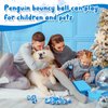 Syhood 24 Pcs Penguin Bouncy Ball Sea Creature Bounce Balls Sea Fish Party Favors Bouncing Penguin Toy Game Indoor Silicone Bouncing Ball Bulk 45 mm Gift for Christmas (Penguin)
