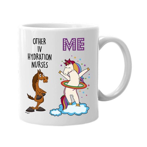Whizk IV Hydration Nurse Mug Funny Unicorn Gift for Women Men Mom Dad- Intravenous Hydration Birthday Appreciation Thank You Retirement Coffee Hoop Tea Cup 11 oz or Large 15 oz MUC1101