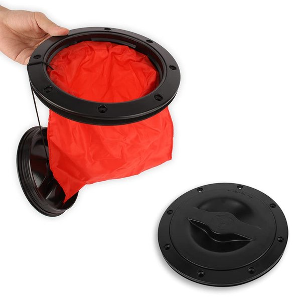 Kayak Boat Cover Deck Hatch with Hole Threaded Lid for Kayak Boat Kit Contain Red Pocket