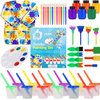 J MARK 43 Piece Toddler Painting Set – Spill Proof Paint Cups for Kids, Washable Kids Paint, Painting Tools, Kids and Toddler Paint Set with Art Smock and More