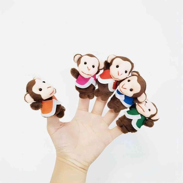 5 Little Monkeys Finger Puppets for Kids, 7 Pack Plush Finger Puppets Toy, Storytelling Theater Role Play, Bedtime Story for Toddlers
