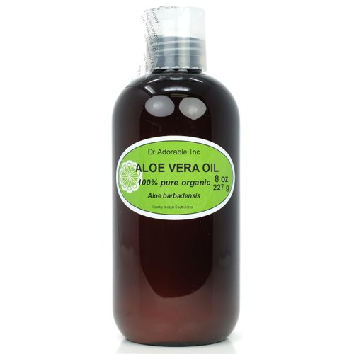 Dr Adorable - 8 oz - Aloe Vera Oil - 100% Pure Natural Organic (Amber Bottle)