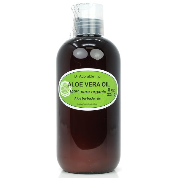 Dr Adorable - 8 oz - Aloe Vera Oil - 100% Pure Natural Organic (Amber Bottle)