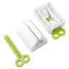 2pcs Rolling Tube Toothpaste Squeezer Toothpaste Seat Holder Stand for Bathroom Accessories（1Blue1Gree）